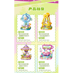 Mixue Ice City XWZB-25228 Xếp hình lắp ráp ghép mô hình Mixue Ice City Snow King Flower Paradise: Rainbow Spin Cup