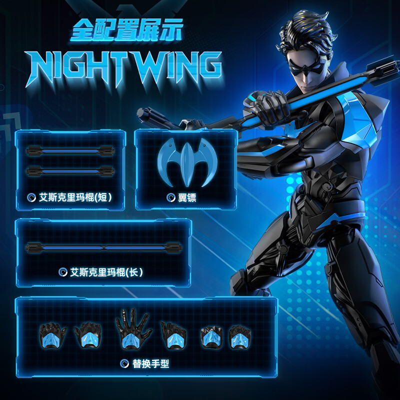 BLOKEES 75673 Nightwing Xếp hình lắp ráp ghép mô hình Anh hùng DC ngoài 03 Nightwing