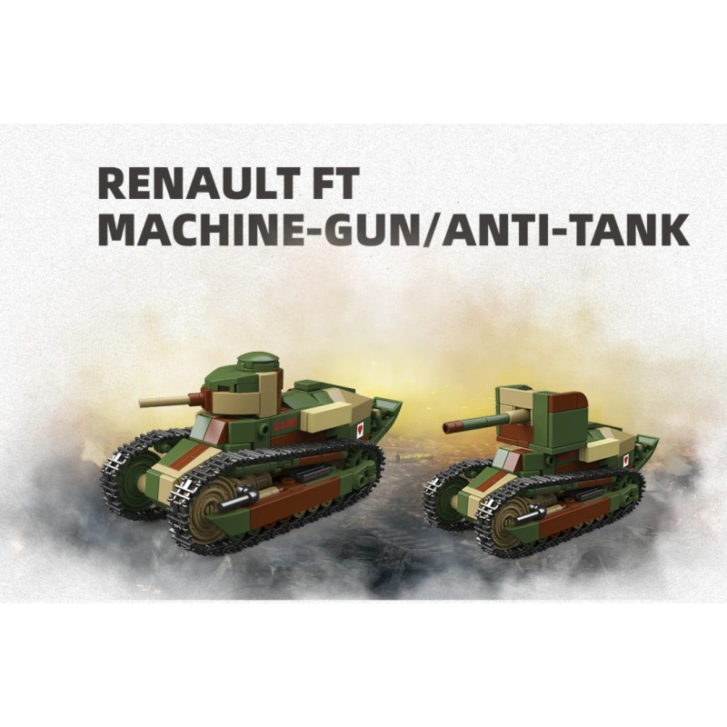 ThirdParty 300035 Renault FT Machine-Gun   Anti-Tank Xếp hình lắp ráp ghép mô hình Loại súng máy Renault FT, loại chống tăng Renault FT 1:35