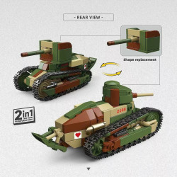 ThirdParty 300035 Renault FT Machine-Gun   Anti-Tank Xếp hình lắp ráp ghép mô hình Loại súng máy Renault FT, loại chống tăng Renault FT 1:35