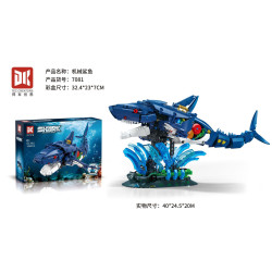 DK 7081 Shark Xếp hình lắp ráp ghép mô hình Cá mập cơ khí