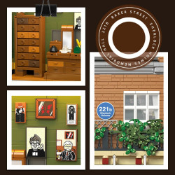 JIESTAR 59099 Sherlock Holmes Memorial Hall Xếp hình lắp ráp ghép mô hình Thăm đài tưởng niệm Sherlock Holmes 221B phố Baker