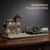Xbert 66194 European Train Station Xếp hình lắp ráp ghép mô hình Tòa nhà cổ điển ga xe lửa phong cách châu Âu
