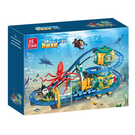 JIESTAR JJ9251 Ocean Base Xếp hình lắp ráp ghép mô hình Tàu lượn siêu tốc Ocean Base