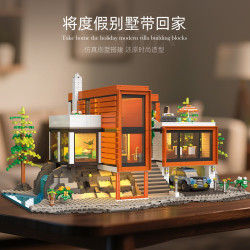 Xbert 89133 Holiday Modern Vilia Xếp hình lắp ráp ghép mô hình Biệt thự nghỉ dưỡng hiện đại