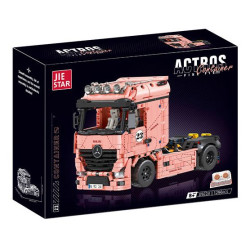 JIESTAR JJ3224 Pink Pig Container Xếp hình lắp ráp ghép mô hình Xe container máy kéo heo hồng
