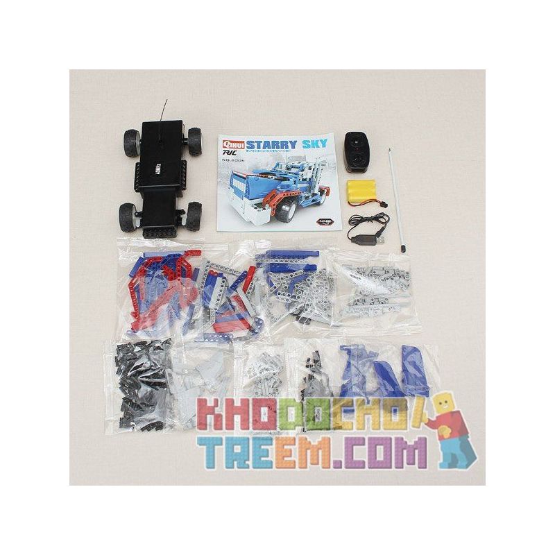 QIHUI 8006 non  XE ĐẦU KÉO XANH BIỂN bộ đồ chơi xếp lắp ráp ghép mô hình  STARRY SKY Kỹ Thuật Công Nghệ Cao Mô Hình Phương Tiện 448 khối
