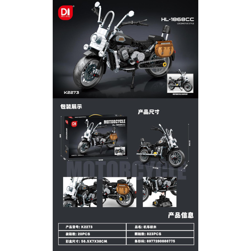 minGDi LEIBAO K2273 Xếp hình lắp ráp ghép mô hình xe máy HL-1868CC
