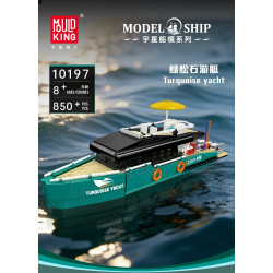 MouldKing 10197 Turquoise Yachts Xếp hình lắp ráp ghép mô hình du thuyền màu ngọc lam
