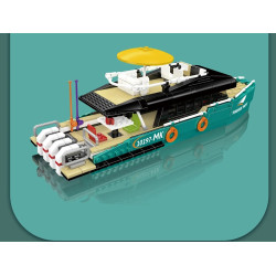 MouldKing 10197 Turquoise Yachts Xếp hình lắp ráp ghép mô hình du thuyền màu ngọc lam