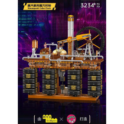 MouldKing 10180 Steampunk Cube Clock Xếp hình lắp ráp ghép mô hình Đồng hồ khối Rubik Steampunk