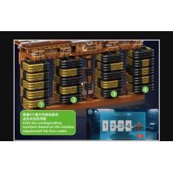 MouldKing 10180 Steampunk Cube Clock Xếp hình lắp ráp ghép mô hình Đồng hồ khối Rubik Steampunk
