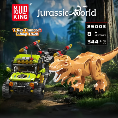 MouldKing 29003 T-Rex Transport Pickup Truck Xếp hình lắp ráp ghép mô hình Thế giới kỷ Jura: Xe bán tải T-Rex