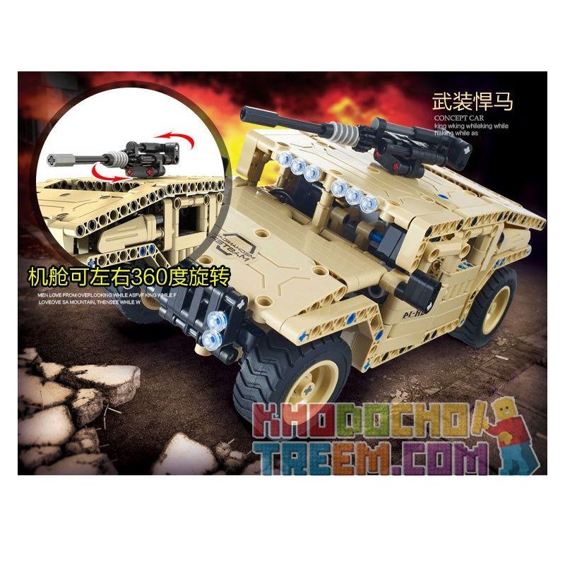 QIHUI 8012 non  XE TĂNG PHÒNG KHÔNG bộ đồ chơi xếp lắp ráp ghép mô hình  Kỹ Thuật Công Nghệ Cao Mô Hình Phương Tiện 457 khối