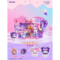 AREA-X AB0097 Xếp hình lắp ráp ghép mô hình Gia đình Sanrio: Người yêu thực hiện điều ước, Bài đăng về người bạn dễ thương, Thanh hỗ trợ Coolomi & Melody