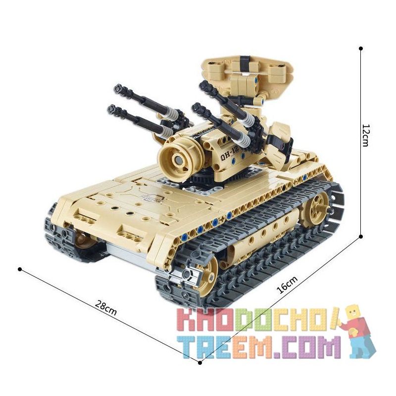 QIHUI 8012 non  XE TĂNG PHÒNG KHÔNG bộ đồ chơi xếp lắp ráp ghép mô hình  Kỹ Thuật Công Nghệ Cao Mô Hình Phương Tiện 457 khối