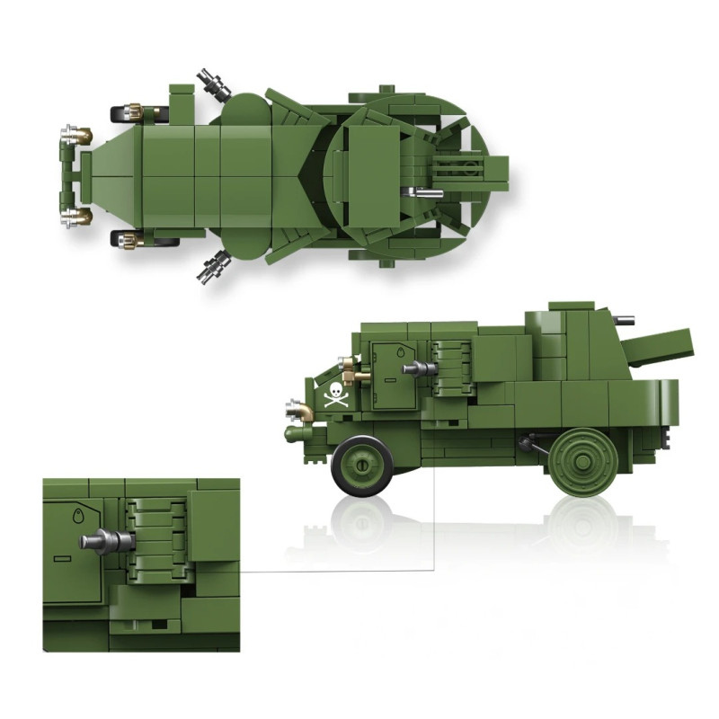 ThirdParty 300037 Garford-Putilov Armoured Car Xếp hình lắp ráp ghép mô hình Xe bọc thép Gafford Putilov 1:35