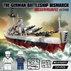 KAZI GBL BOZHI KY82072 Xếp hình lắp ráp ghép mô hình Thiết giáp hạm Đức Bismarck