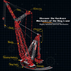 Reobrix 22028 Super Large Land-Based Ring Crane Xếp hình lắp ráp ghép mô hình Máy nâng hạng nặng SK6000 cực lớn 1:80