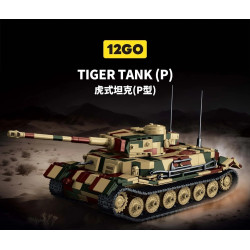 12GO 97029 Tiger Tank (P) Xếp hình lắp ráp ghép mô hình Xe tăng Tiger (loại P) 1:28