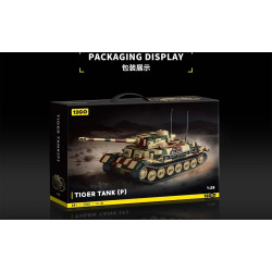 12GO 97029 Tiger Tank (P) Xếp hình lắp ráp ghép mô hình Xe tăng Tiger (loại P) 1:28