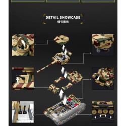 12GO 97029 Tiger Tank (P) Xếp hình lắp ráp ghép mô hình Xe tăng Tiger (loại P) 1:28