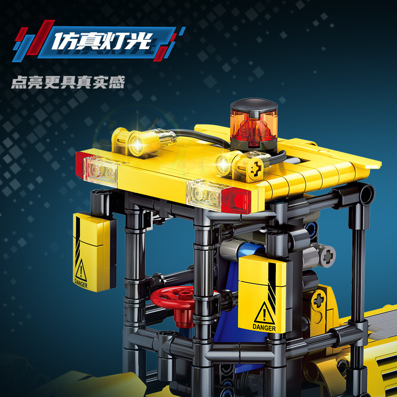 GULY 96001 Xếp hình lắp ráp ghép mô hình Kỹ thuật đa năng: Máy xúc gầu Máy kéo