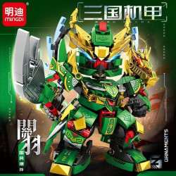 minGDi LEIBAO K2252 Xếp hình lắp ráp ghép mô hình Cơ khí Tam Quốc: cựu tướng Quan Vũ, đồ trang trí phong cách quốc gia