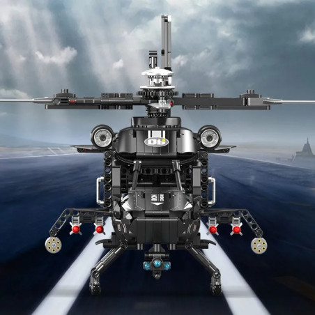 minGDi LEIBAO D06 Armed Helicopter Xếp hình lắp ráp ghép mô hình pháo hạm
