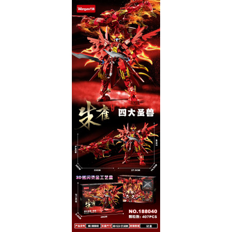 Wangao 188040 Xếp hình lắp ráp ghép mô hình Tứ Thánh Thú: Suzaku
