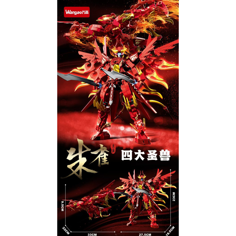 Wangao 188040 Xếp hình lắp ráp ghép mô hình Tứ Thánh Thú: Suzaku