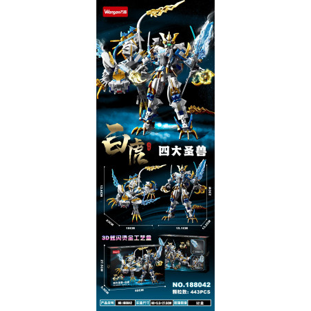 Wangao 188042 Xếp hình lắp ráp ghép mô hình Tứ Thánh Thú: Bạch Hổ