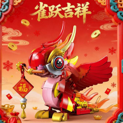 Xingya Premium 89100 Xếp hình lắp ráp ghép mô hình 4 linh thú tốt lành: Bạch hổ, Rùa đen, Suzaku, Rồng xanh