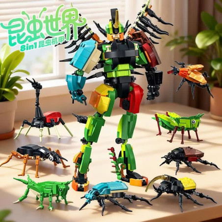 Xingya Premium 77730 Xếp hình lắp ráp ghép mô hình Thế Giới Côn Trùng: Insect Mecha 8 Tổ Hợp