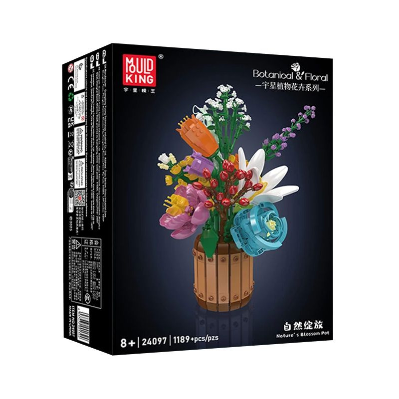 MouldKing 24097 Nature's Blossom Pot Xếp hình lắp ráp ghép mô hình nở hoa tự nhiên