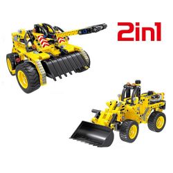 QIHUI 6803 non  XE ỦI VÀ PHÁO bộ đồ chơi xếp lắp ráp ghép mô hình  Kỹ Thuật Công Nghệ Cao Mô Hình Phương Tiện 261 khối