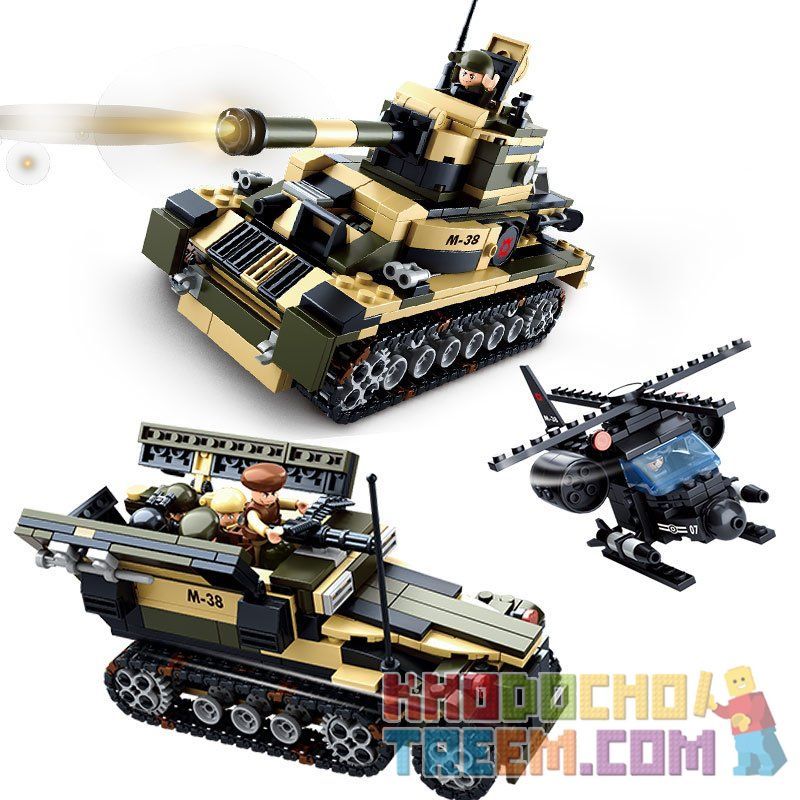 SLUBAN M38-B0588 B0588 0588 M38B0588 38-B0588 M38-B0587 B0587 0587 M38B0587 38-B0587 non  XE TĂNG THIẾT GIÁP 8 TRONG 1 bộ đồ chơi xếp lắp ráp ghép mô hình Military Army Quân Sự Bộ Đội 928 khối