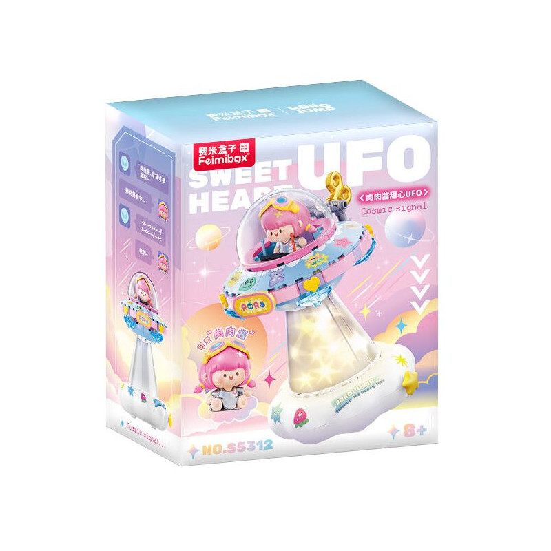 Femibox S5312 ROROJUMP Sweet UFO Night Light Xếp hình lắp ráp ghép mô hình Nước sốt thịt: Đèn ngủ UFO đáng yêu