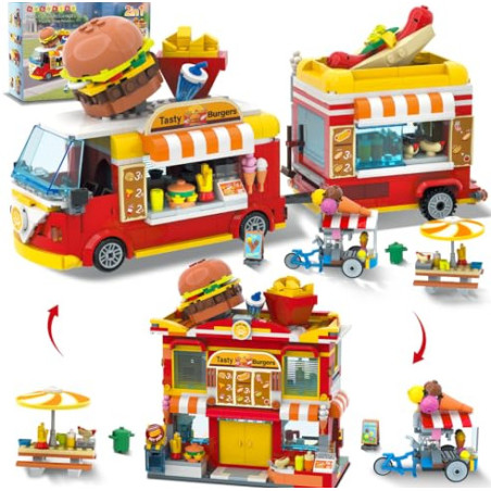hogokids HG1067 Xếp hình lắp ráp ghép mô hình toa ăn
