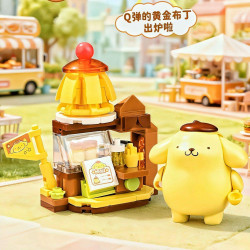 Keeppley K20897 Xếp hình lắp ráp ghép mô hình Gia đình Sanrio: Cửa hàng dành cho người sành ăn Hộp mù 6 loại Cửa hàng kẹo Hello Kitty, Cửa hàng trái cây giai điệu, Cửa hàng đồ uống Coolomi, Bánh rán chó tai lớn, Cửa hàng bánh pudding chó Pudding, Cửa hàng bánh chó Pacha