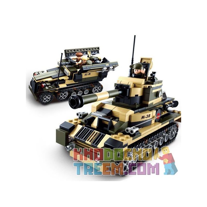 SLUBAN M38-B0588 B0588 0588 M38B0588 38-B0588 M38-B0587 B0587 0587 M38B0587 38-B0587 non  XE TĂNG THIẾT GIÁP 8 TRONG 1 bộ đồ chơi xếp lắp ráp ghép mô hình Military Army Quân Sự Bộ Đội 928 khối