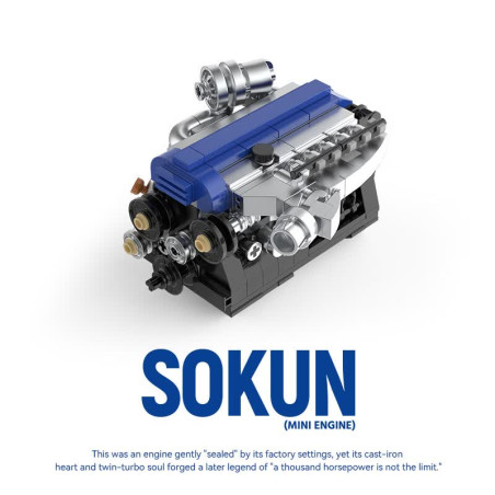 Pibo PB8869A Sokun Mini Engine Xếp hình lắp ráp ghép mô hình Động cơ nhỏ Toyota 2JZ-GTE