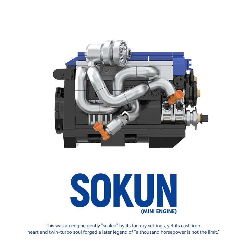 Pibo PB8869A Sokun Mini Engine Xếp hình lắp ráp ghép mô hình Động cơ nhỏ Toyota 2JZ-GTE