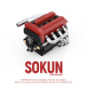 Pibo PB8869B Sokun Mini Engine Xếp hình lắp ráp ghép mô hình Động cơ nhỏ 4G63