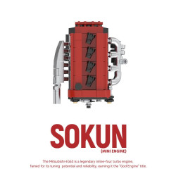 Pibo PB8869B Sokun Mini Engine Xếp hình lắp ráp ghép mô hình Động cơ nhỏ 4G63