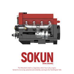 Pibo PB8869B Sokun Mini Engine Xếp hình lắp ráp ghép mô hình Động cơ nhỏ 4G63