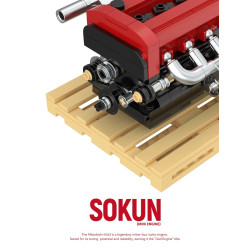 Pibo PB8869B Sokun Mini Engine Xếp hình lắp ráp ghép mô hình Động cơ nhỏ 4G63