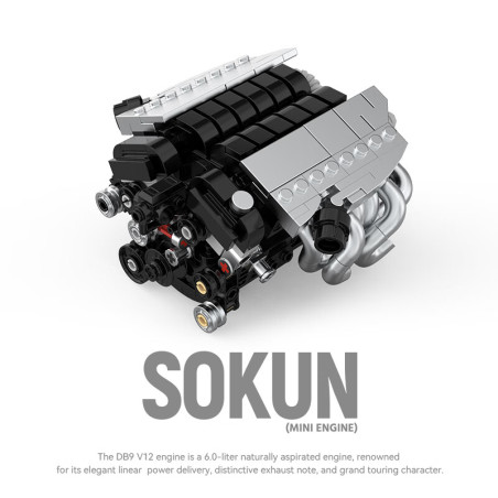 Pibo PB8869C Sokun Mini Engine Xếp hình lắp ráp ghép mô hình Động cơ nhỏ DB9V12