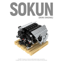 Pibo PB8869C Sokun Mini Engine Xếp hình lắp ráp ghép mô hình Động cơ nhỏ DB9V12