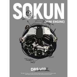 Pibo PB8869C Sokun Mini Engine Xếp hình lắp ráp ghép mô hình Động cơ nhỏ DB9V12